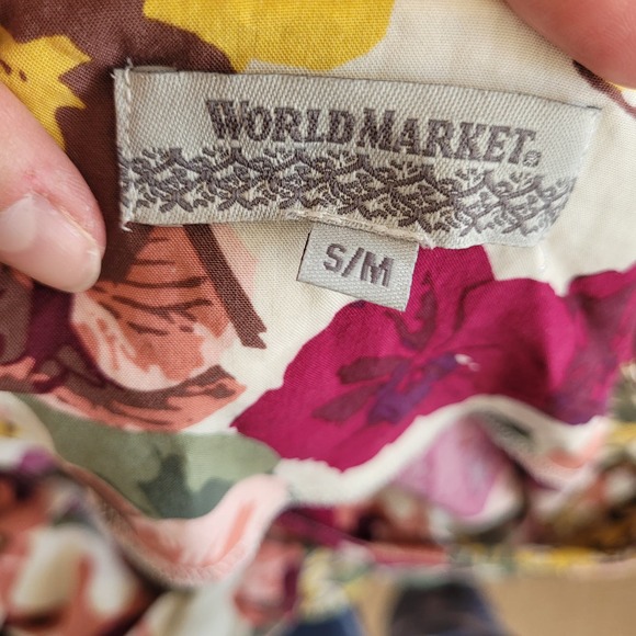 World Market Women's Tropical Tie‎ Front Floral Sleeveless Dress. Size S/M - Picture 7 of 10